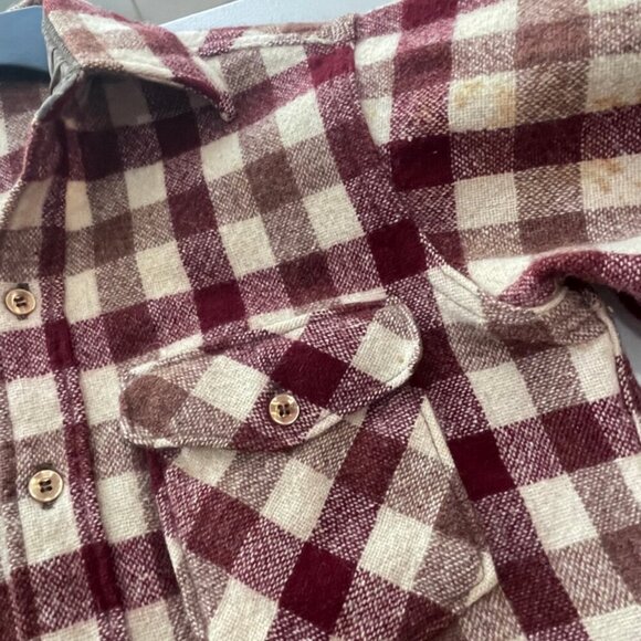 WOOLRICH VTG 70’s PLAID THICK WOOL BLEND LONG SLEEVE SHIRT MADE IN USA SZ M - Picture 14 of 16